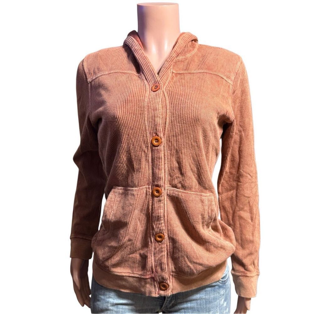 Pulp long sleeve button-up Ribbed hoodie sweater  M
